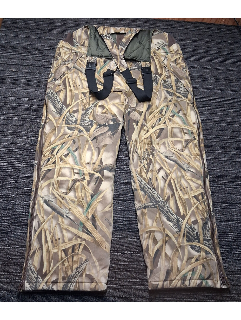 Outdoor Spirit Hunting Bib Overalls Mens XL Advantage Wetlands Camo Insulated
